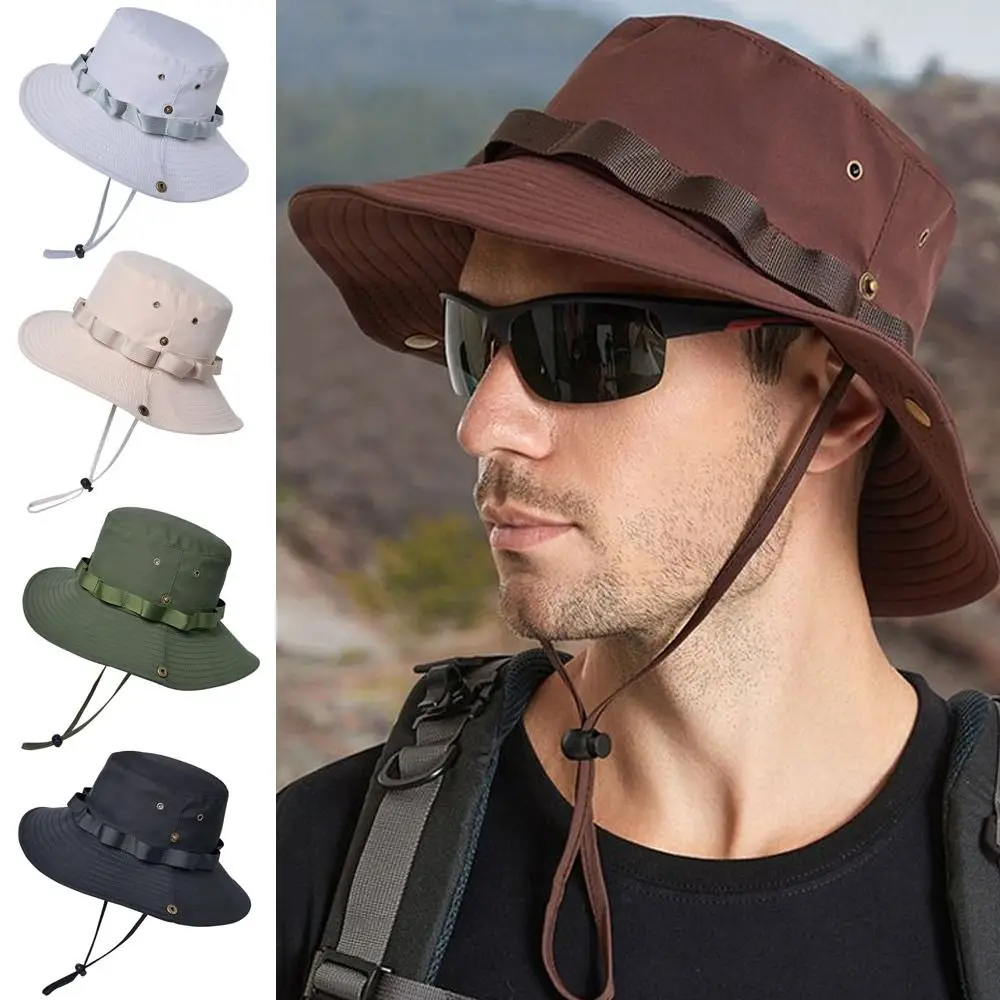 

Outdoor Fishing Hiking Hunting Boonie Hat Bucket Cap Wide Brim Sun Hat