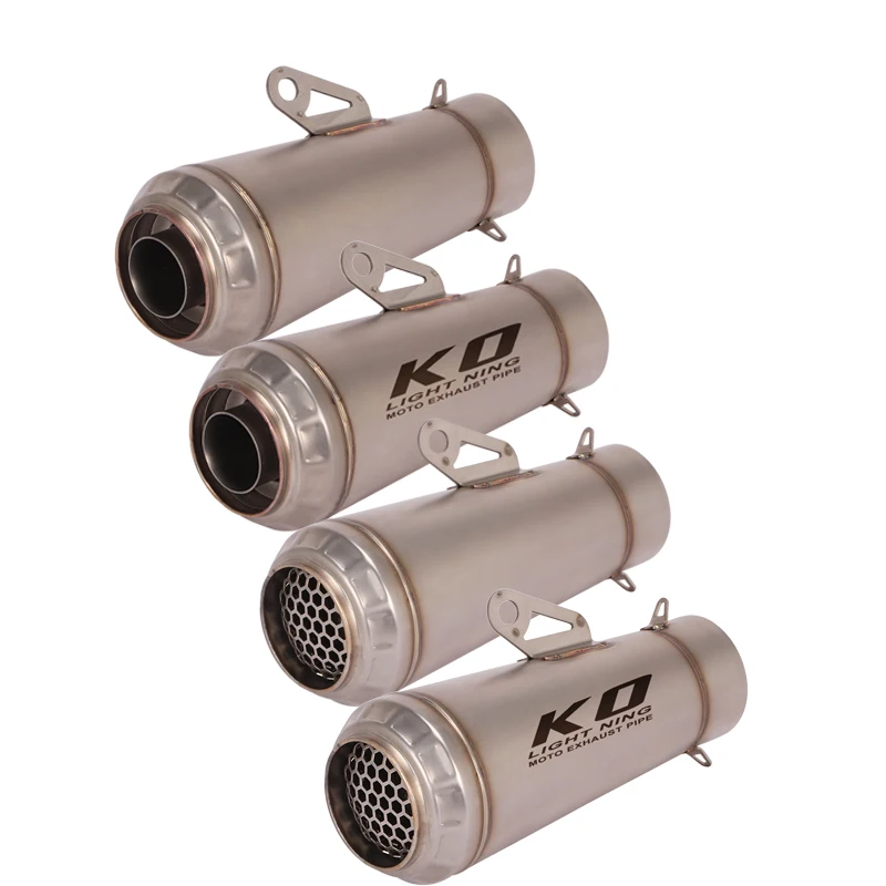 

51mm Motorcycle Exhaust Tail Pipe 365mm Escape Silencer Catalyst Slip On Hot Sale Modified Racing Moto Muffler Stainless Steel