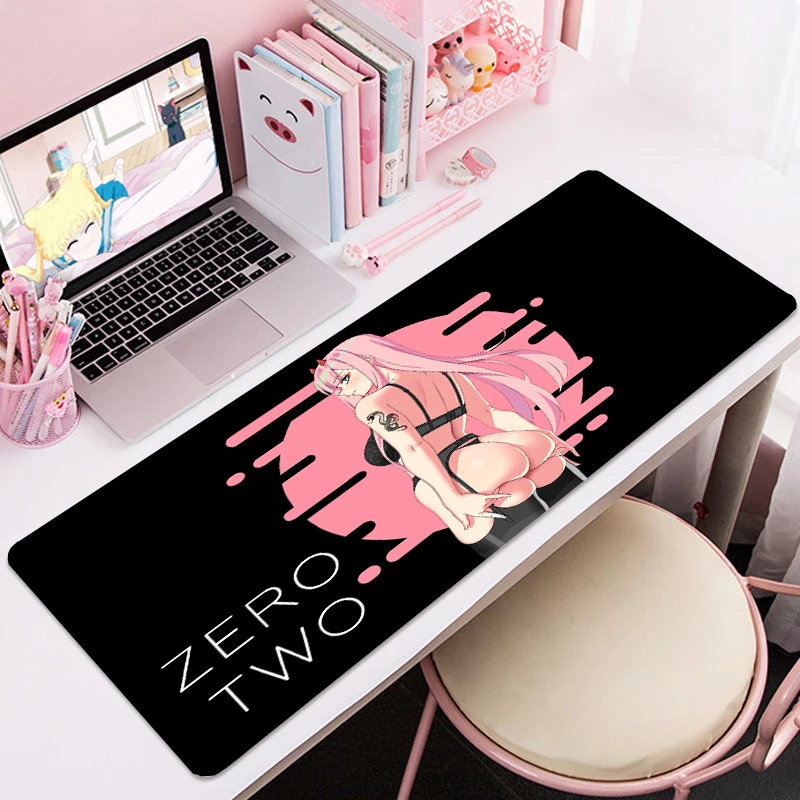 Коврик для мыши Zero Two Darling In The Franxx, Настольный коврик, большой коврик для мыши, рассекающий демонов, игровые аксессуары, водонепроницаемый коврик для клавиатуры ноутбука
