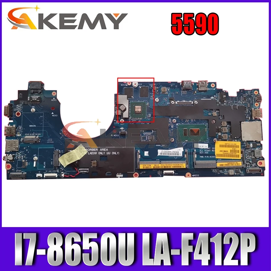 

Akemy Brand NEW DDM80 LA-F412P For Dell Latitude 5590 Laptop Motherboard i7-8650U CN-0630XH 630XH 6CXGT Mainboard 100%tested