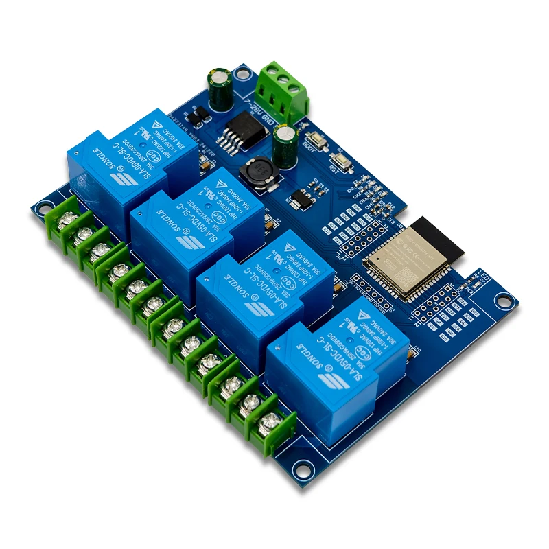 Фото Источник питания DC7-28/5 В ESP32 WIFI Bluetooth четырехсторонний релейный модуль 30 А плата разработки ESP32 №4