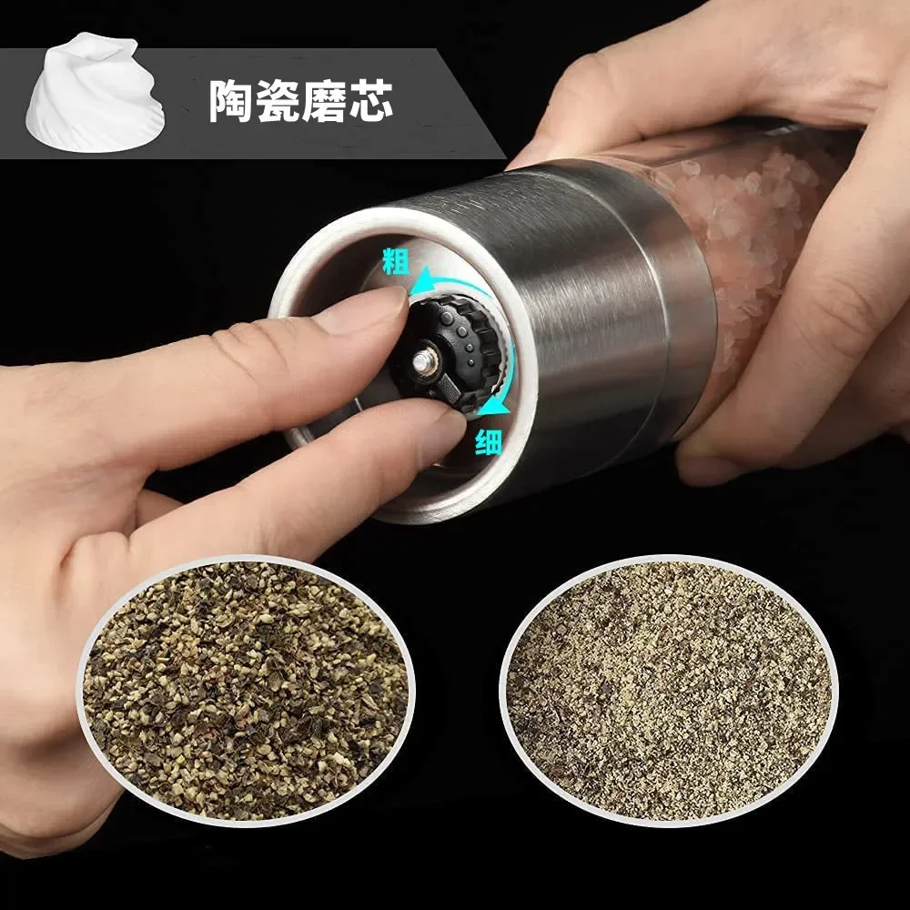 ł do pieprzu ze stali nierdzewnej ręczny młynek dwufunkcyjny dwa w jednym