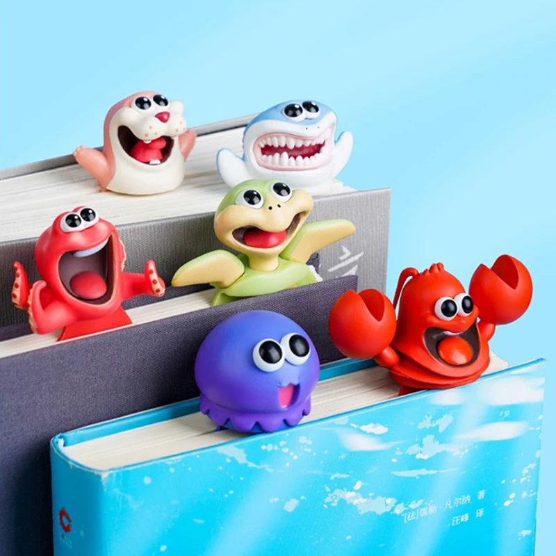 

3D стерео Закладка милые Мультяшные животные маркеры Kawaii Медуза Лобстер Закладка страниц детские подарки школьные принадлежности 1 шт.