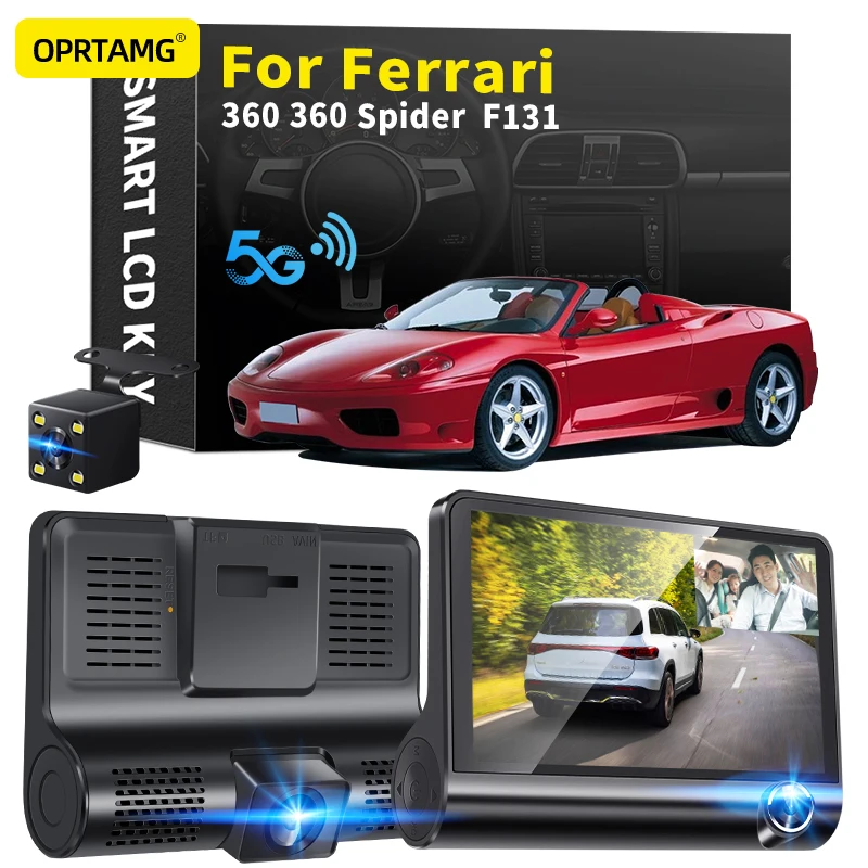 

OPRTAMG dashcam Car DVR 3 Cameras Lens 4.0 Inch 1080P Dash Cam For Ferrari 360 360 Spider F131 1994 1995 1996 1997 2000-2022