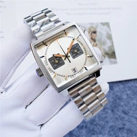 brand men wrist watches fashion square dial luxury hight quality multifunction stainless steel band aaa quartz clock t180