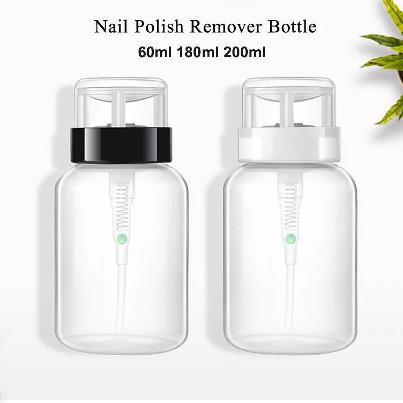

Bottle Makeup Push Lockable Nail For 180ml 60ml Down Pump Polish Remover Nail Dispenser 200ml Polish Empty Bottle And Remover