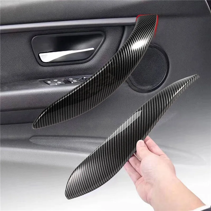 

2XCar Interior Door Pull Handle Cover For-BMW 3 4 Series F30 F31 M3 F32 F33 F35 12-18 ABS Carbon Fiber Door Handle Trim
