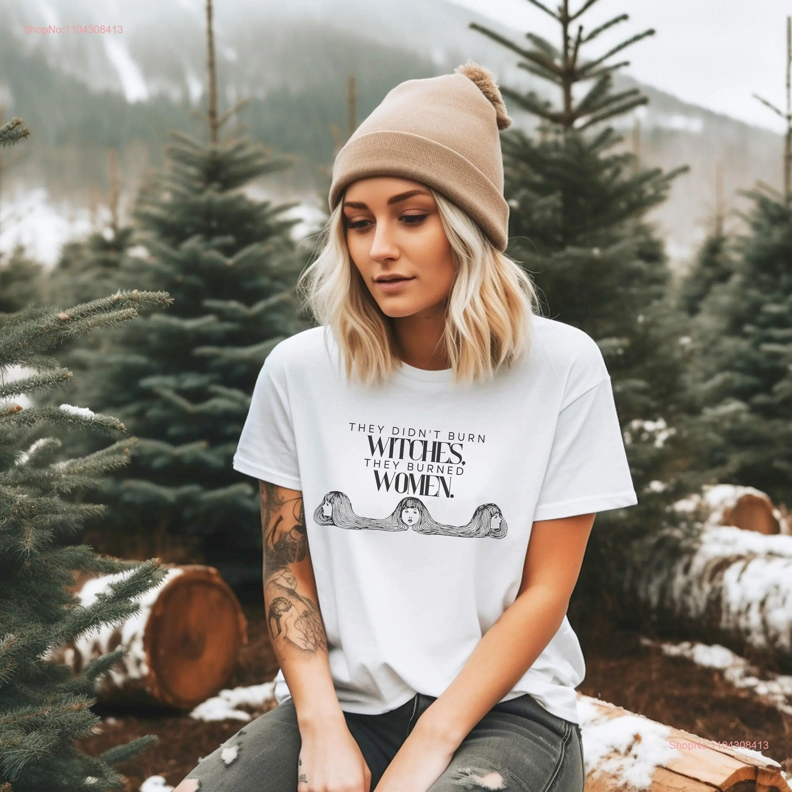 Футболка ведьмы Феминистская ведьма Хэллоуин Они не ожоготь ведьм Разбить