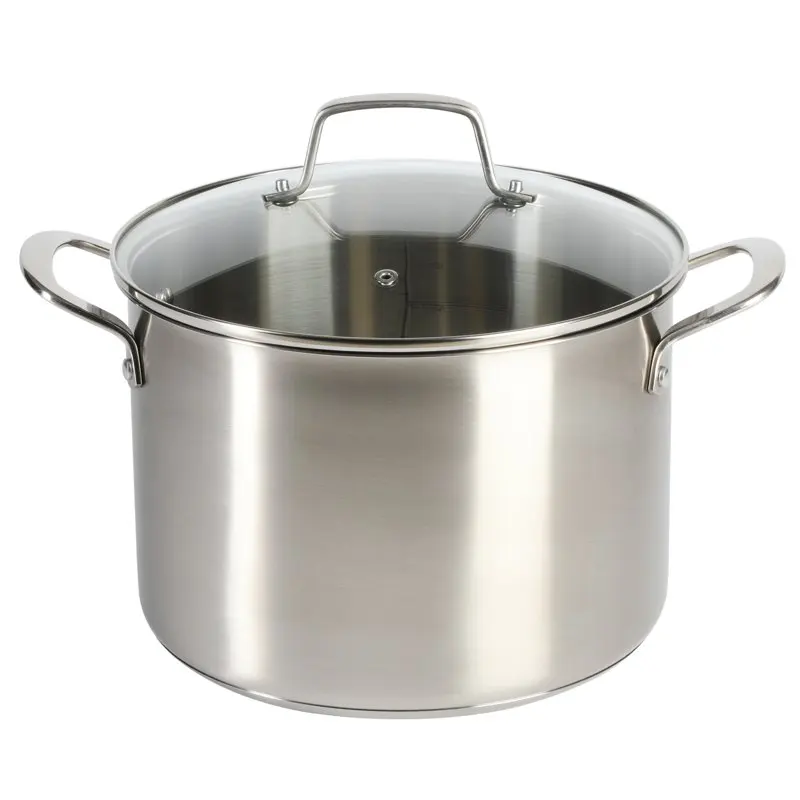 

Luxurious Silverberry 8-Quart Stainless Steel StockPot with Matte Silver Lid - For Everyday Use.