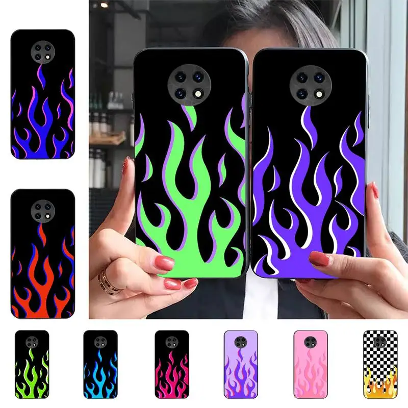 

Fashion Red Flames Phone Case for Samsung A51 A30s A52 A71 A12 for Huawei Honor 10i for OPPO vivo Y11 cover