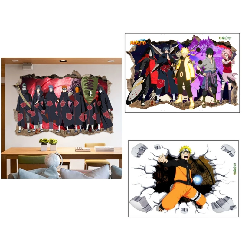 

Naruto Hd Anime Wall Sticker Sasuke Uchiha Kakashi Cartoon Poster Wall Child Room Decor Sticker Waterproof Glass Stickers Gift