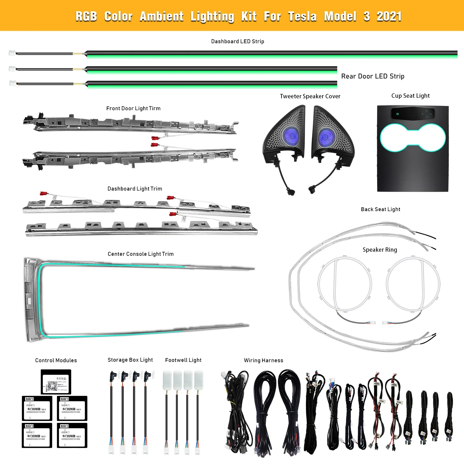 Модернизированная светодиодная RGB-подсветка iCarsin для салона автомобиля