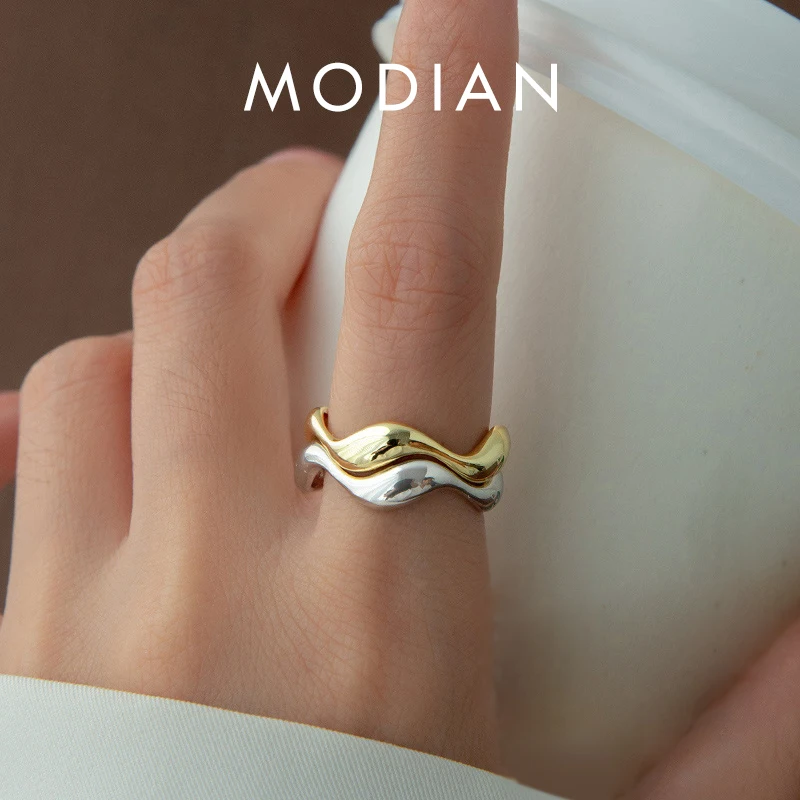

Modian 925 Стерлинговое изделие, дизайнерское кольцо на палец в виде капли воды, модное регулируемое кольцо размера 6-9 для женщин, ювелирные изде...