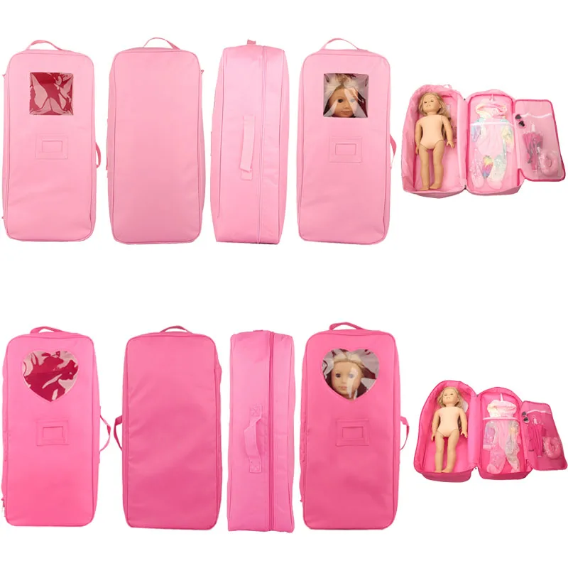 

18 Inch American Doll Bag Pink Rose Go Out Doll, Doll Clothes, Doll Accessories Bag 43cm Baby Born creation Doll Storage Handbag