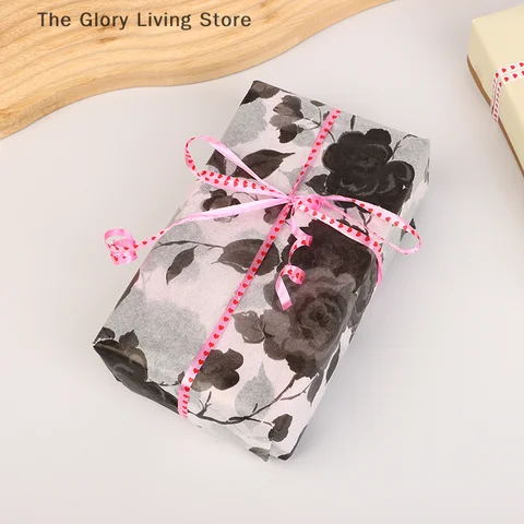 Бумага для цветов с черной розой, 10 шт.