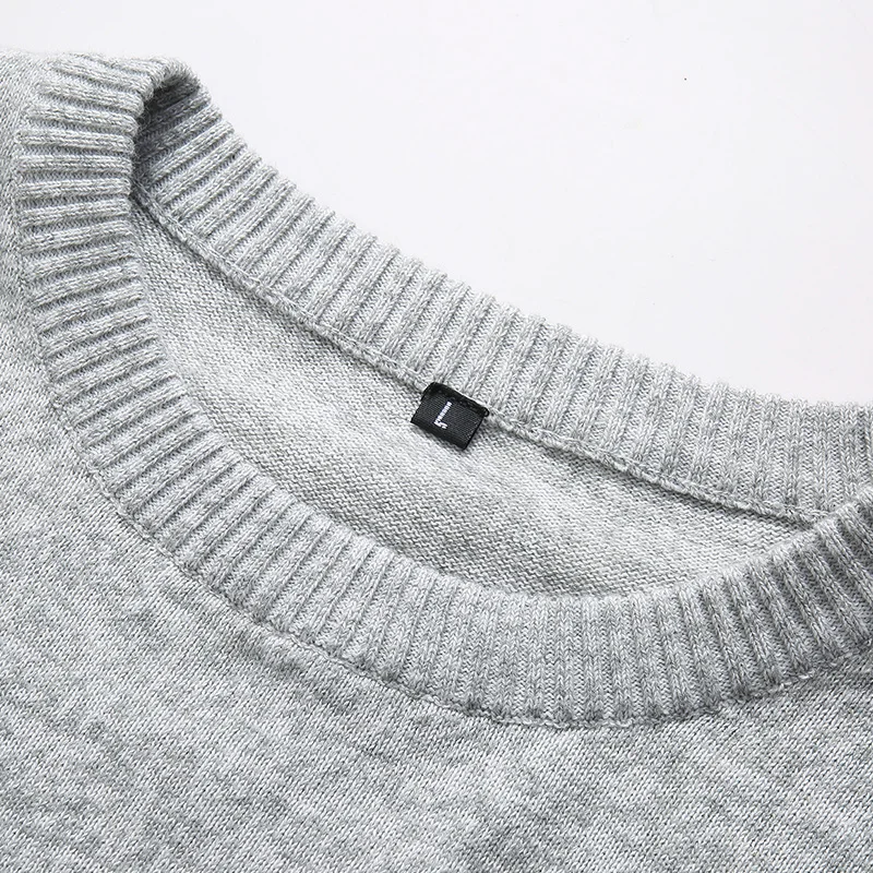 Men's Sweater Solid Pullover 100%Cotton Jumpers For Seasons Comfort Wear Knitted Fashion O-Neck Male Clothing Size S to 2XL |
