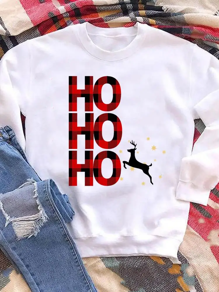 

Женский пуловер в клетку, с принтом в виде оленя