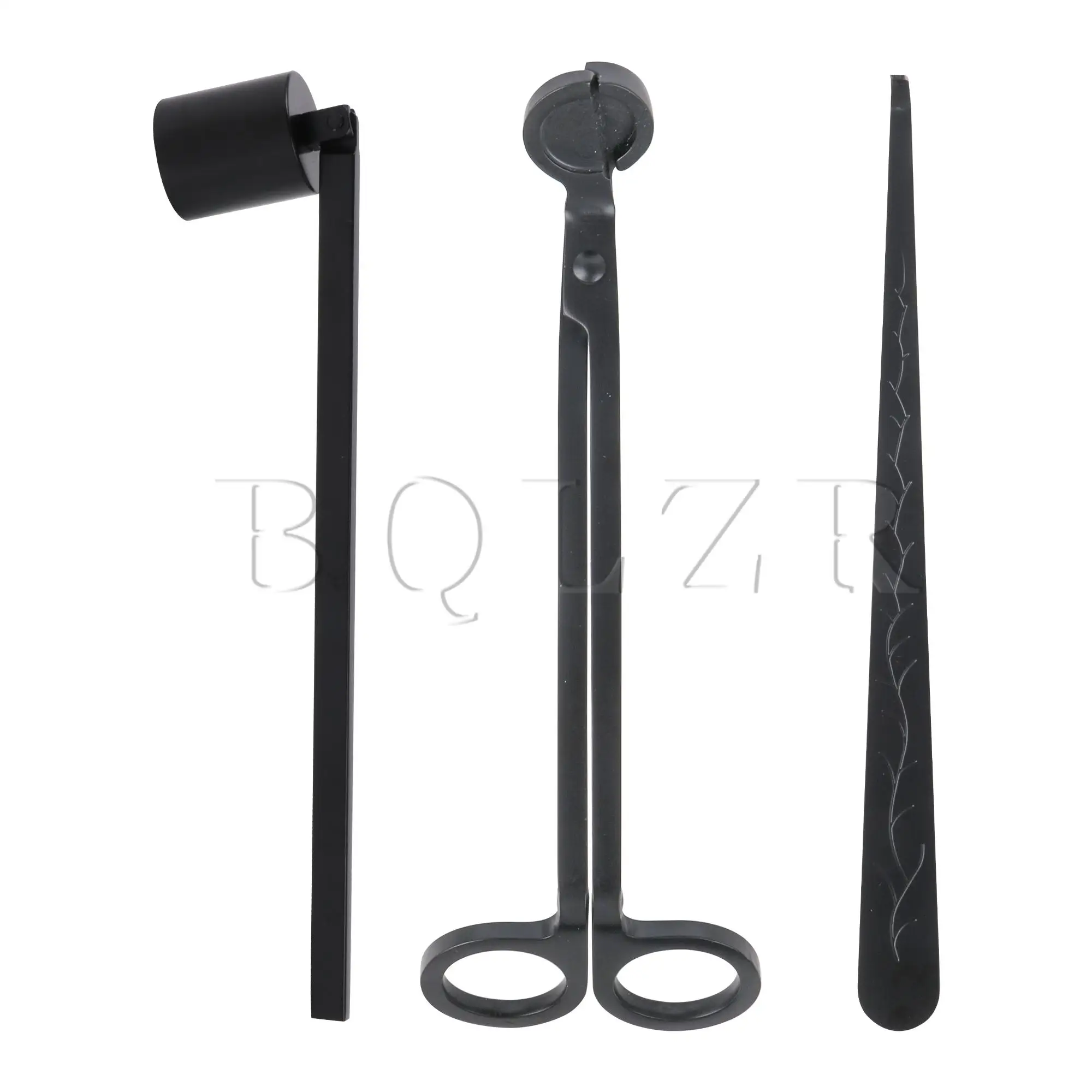 

BQLZR 3Pcs Sturdy Stainless Steel Wick Trimmers Snuffers Extinguishers Set