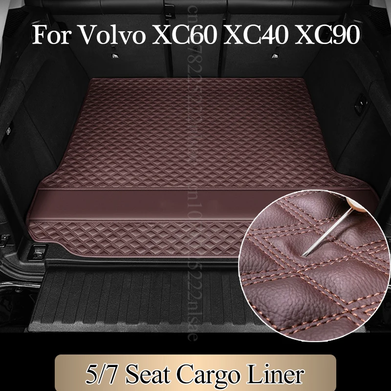

Genuine Leather Car Trunk Mat for Volvo XC60 XC40 XC90 5/7 Seat Cargo Liner Waterproof Protective Cushion Car Accessories Pad