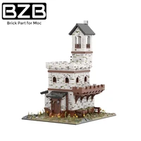 bzb moc british architecture medieval english fort castle building blocks kit creative collectible model toys children gifts