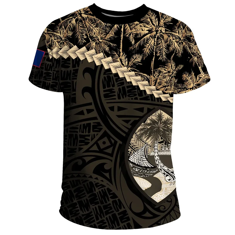 Футболка мужская с объемным принтом летняя повседневная рубашка в гавайском