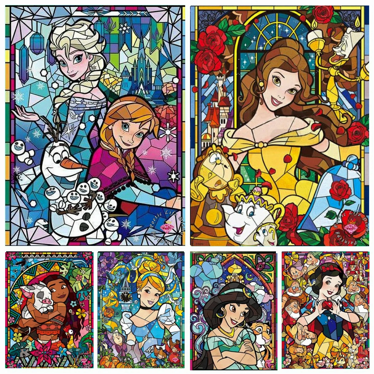 Витражи Дисней Женский Персонаж DIY Алмазная Картина Мозаика Мультфильм