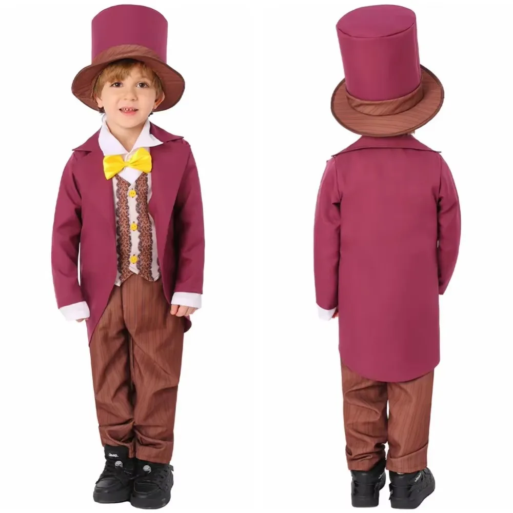 Детский Маскарадный Костюм Комплект Для Ролевых Игр Willy Wonka Шоколадная Фабрика