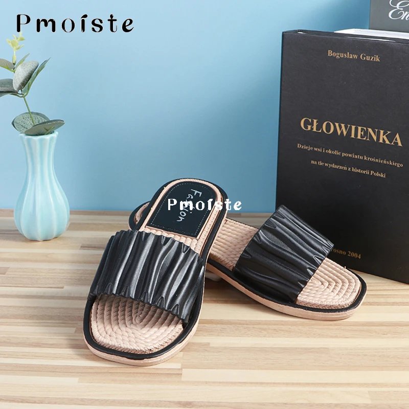 Slippers Women for Home Summer 2023 EVA Slipper Wrinkl Designer Shoes Bathroom Breathable Sandals Non-slip Comfortable