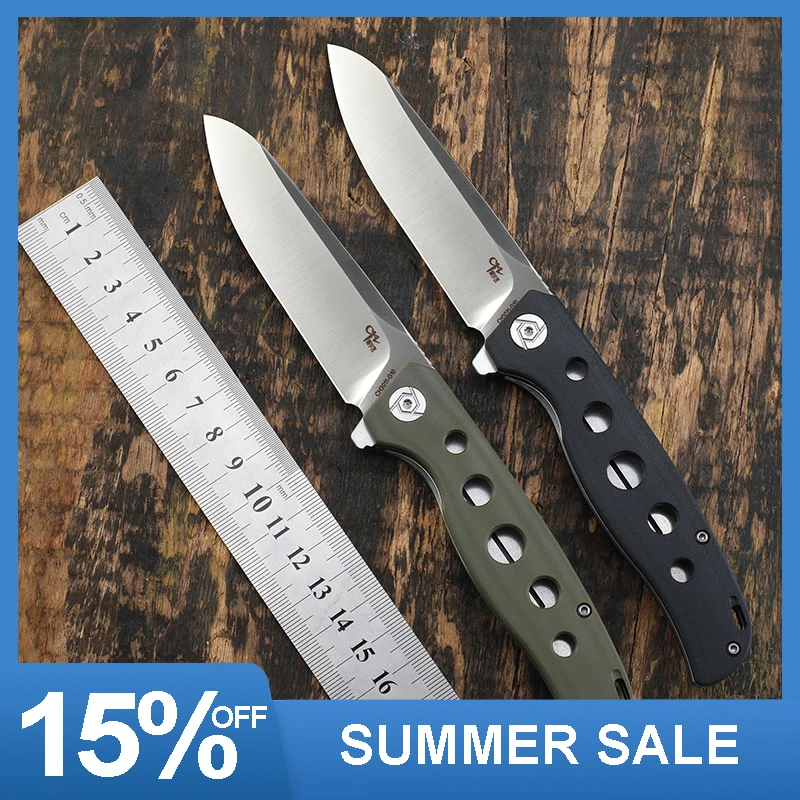 

CH3020 D2 steel G10 handle Ball bearing flipper Folding knife outdoor camping hunting pocket EDC tool fruit Knives