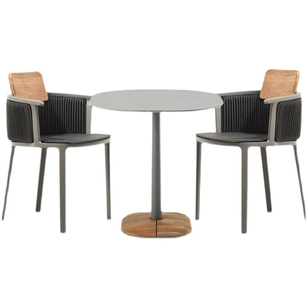 

Outdoor Rattan Table And Chair Cover Combination Simple Aluminum Alloy Furniture Hotel Balcony Garden