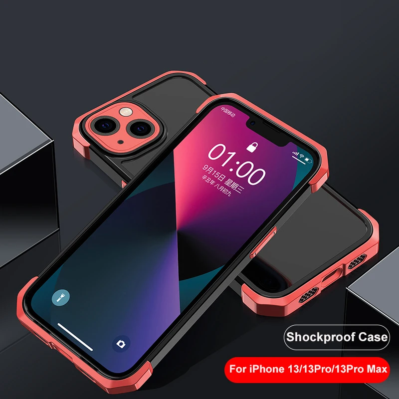 

Case For iPhone 13 Pro Cover 3 in 1 Strong Shockproof Hybrid Phone Case For iPhone 13 13Pro Max Soft Silicone Hard PC Back Cover