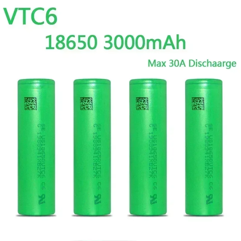 100% оригинальный литий-ионный аккумулятор 3 7 В 18650 3000 мАч для VTC6 30A игрушек Sony