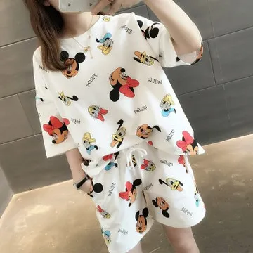 

Disney new summer mickey mouse girl boy sportswear casual fashion summer sportswear shorts + short sleeves T-shirt