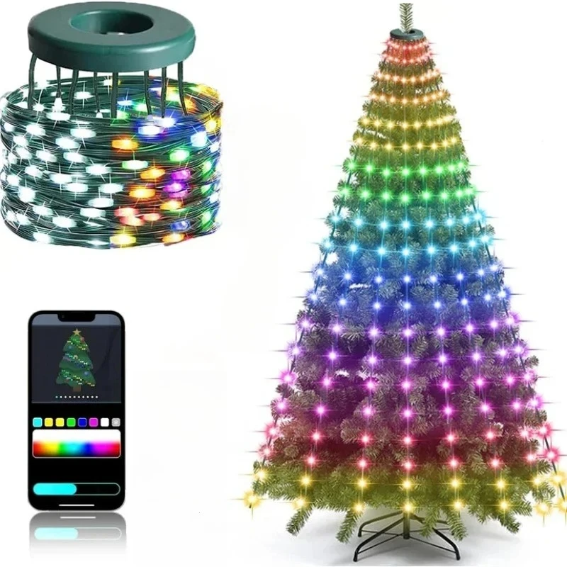 Рождественские светодиодные гирлянды 2.1 м зелёного цвета