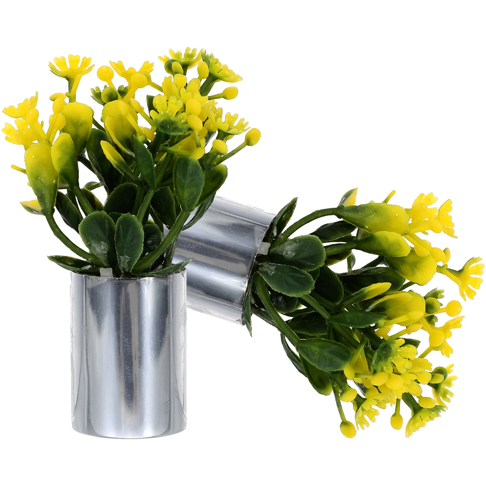 

2 Pcs Home Decor House Potted Artificial Mini Plants Adorn Decorate Miniature Ornament Plastic Landscape Tiny Bonsai