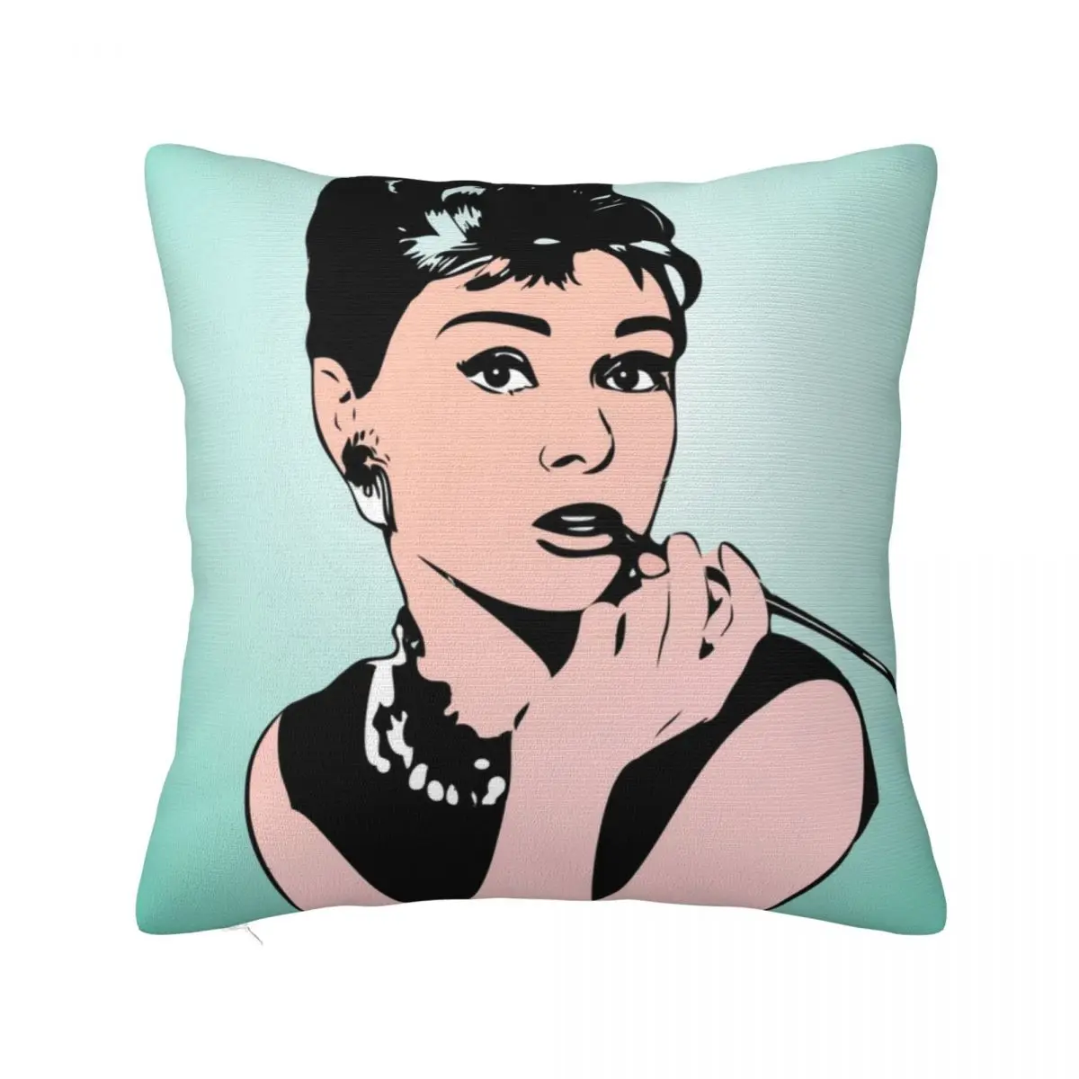 

Audrey Hepburn Pop Art Pillowcase Soft Polyester Cushion Cover Decor Vintage Film Throw Pillow Case Cover Home Zipper 40*40cm