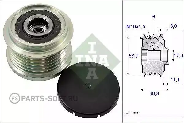 INA 535016010 Шкив генератора CITROEN Jumper FORD Transit 06 g|Детали для ремонта автомобиля| |