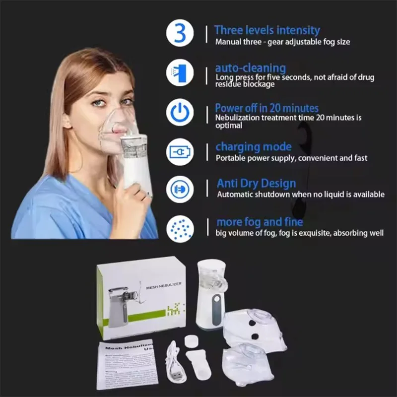 Медицинские Портативные ингаляторы лечение поршней ультразвуковая маска Nebul
