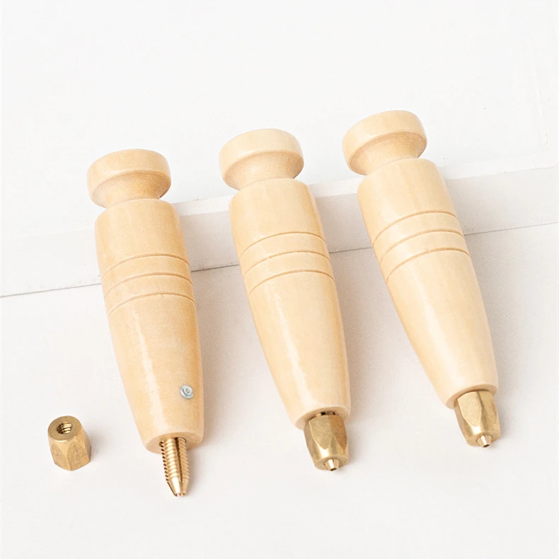 Деревянная конусная ручка для шитья шила ручной инструмент сделай сам