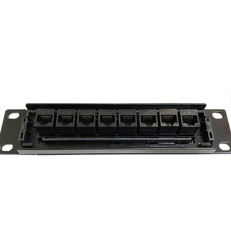 

8 Port Straight-Through CAT6 Patch Panel RJ45 Network Cable Adapter Jack Ethernet Distribution Frame