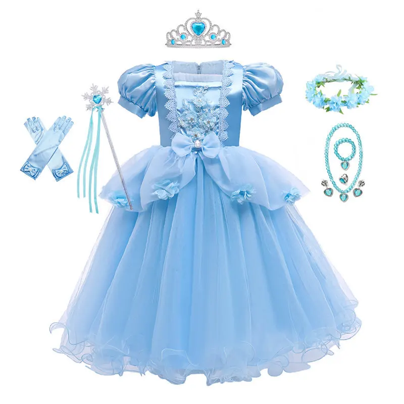 

Новинка 2022, косплей костюм принцессы Золушки Cossky для детей, платье для девочек, костюм на день рождения, вечеринку, Хэллоуин, карнавал