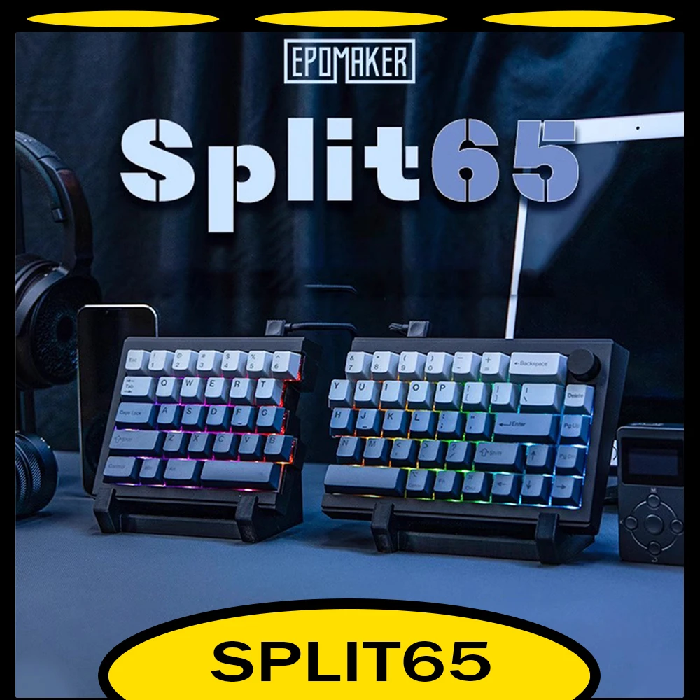 EPOMAKER Split65 Механическая клавиатура 3 режима RGB с возможностью горячей замены