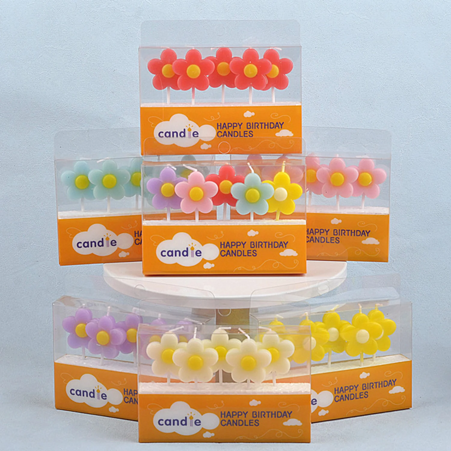 

5pcs/lot Cute Birthday Candle Colorful Flower Candles for Cake Birthday Party Dessert Decoration Baking Supplies Photo Props