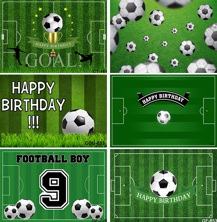 

Football Competition Party Background Boy Birthday Theme for Kid Portrait Photography Backdrop Soccer Field Stadium Sport Poster