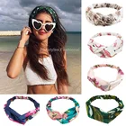 Повязка на голову с узлом женская, с цветочным принтом