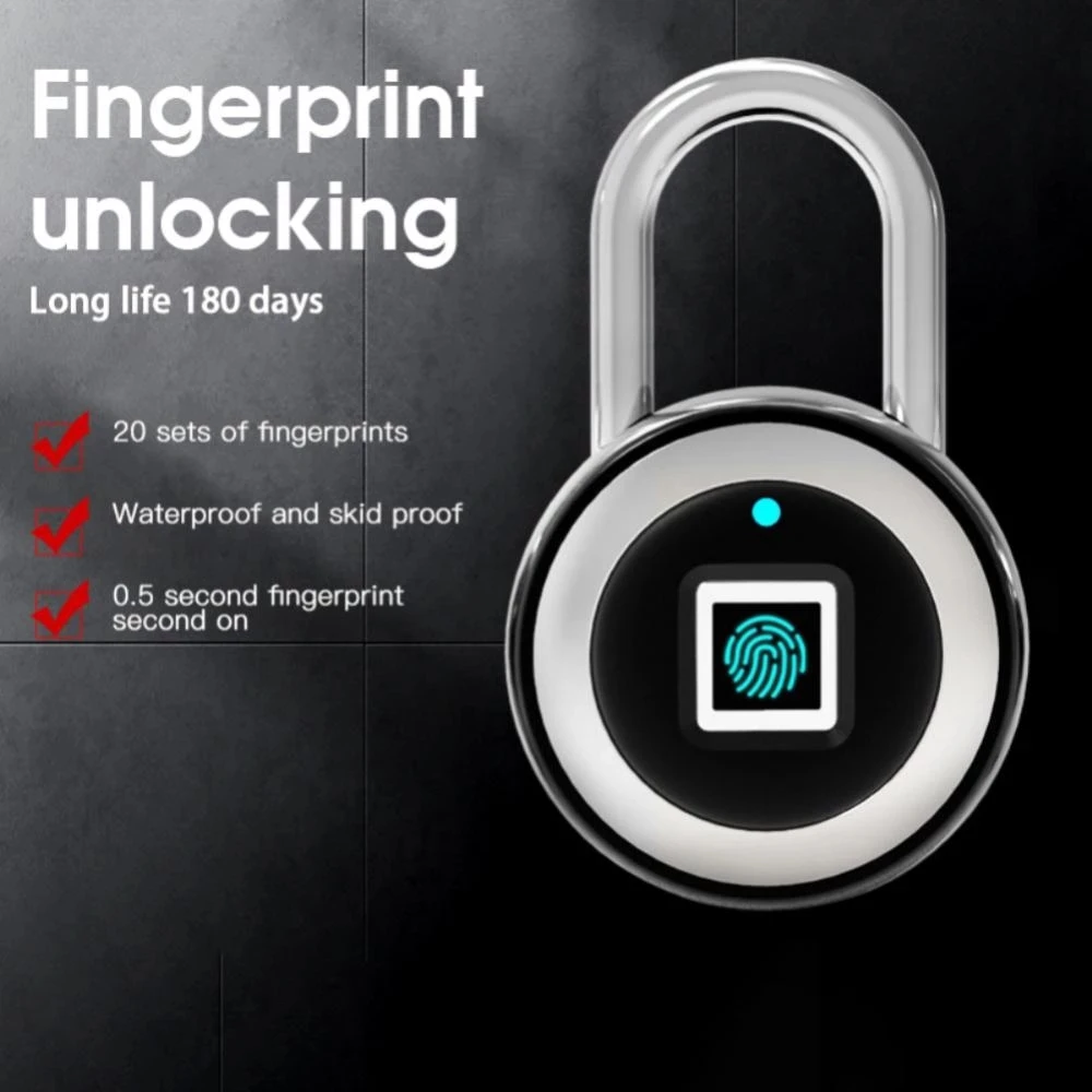 

Fingerprint Lock Bluetooth Electronic Intelligent Padlock Non-password Household Locker anti-theft Fingerprint Padlock