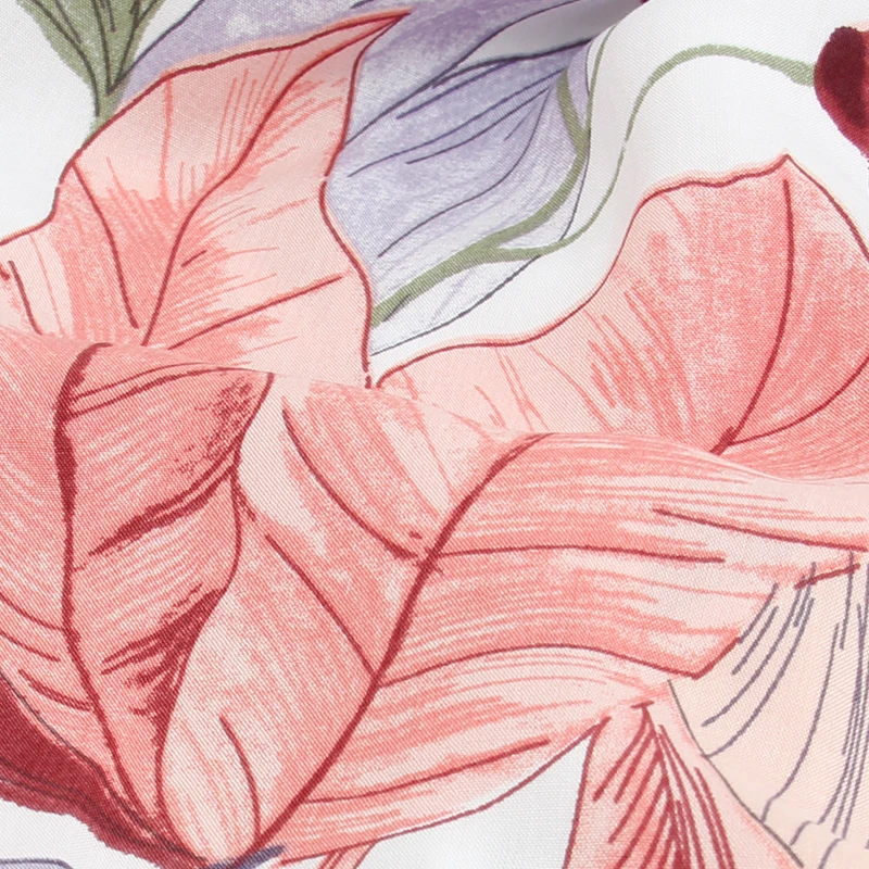 Plus Size S-3XL 100% Viscose Summer Women's Pajamas Thin Section Short-Sleeved Shorts Large Floral Print Home Service Pajamas