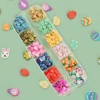 epoxy resin shaker filling easter eggs bunny soft clay slices slimes flakes resin art supplies sequins for nail art decorations