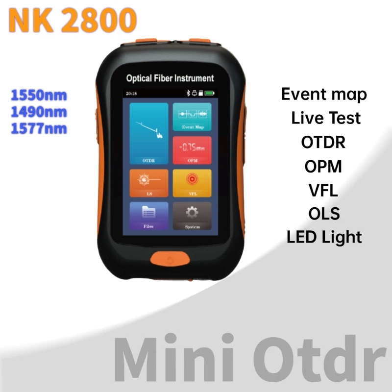 Мини OTDR активное волокно NK2800 оптоволоконный 1577nm с VFL OLS OPM карта событий 20 дБ для 80-километрового кабеля Ethernet otdr тестер
