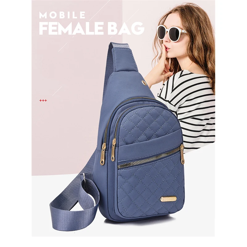 

Женская нагрудная сумка, вместительная сумка через плечо, многослойный вместительный нагрудный рюкзак с вышивкой